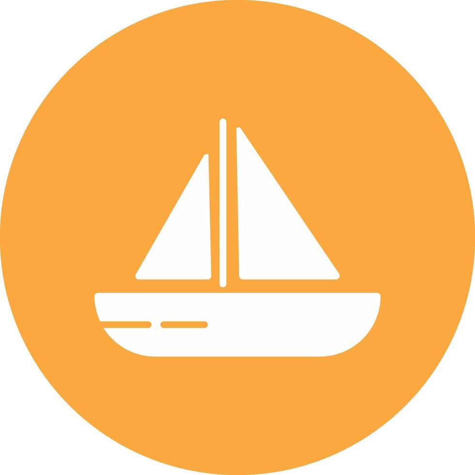 segling båt glyf mång cirkel ikon vektor