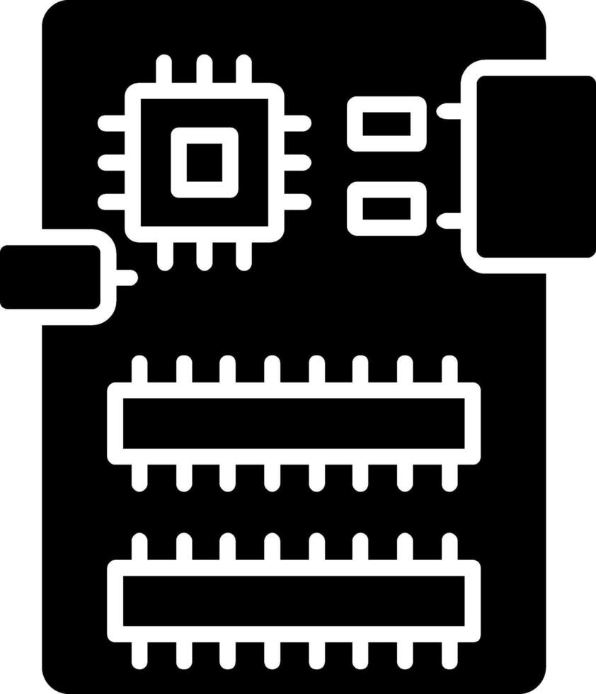 Schaltkreis Tafel Glyphe Symbol Design vektor