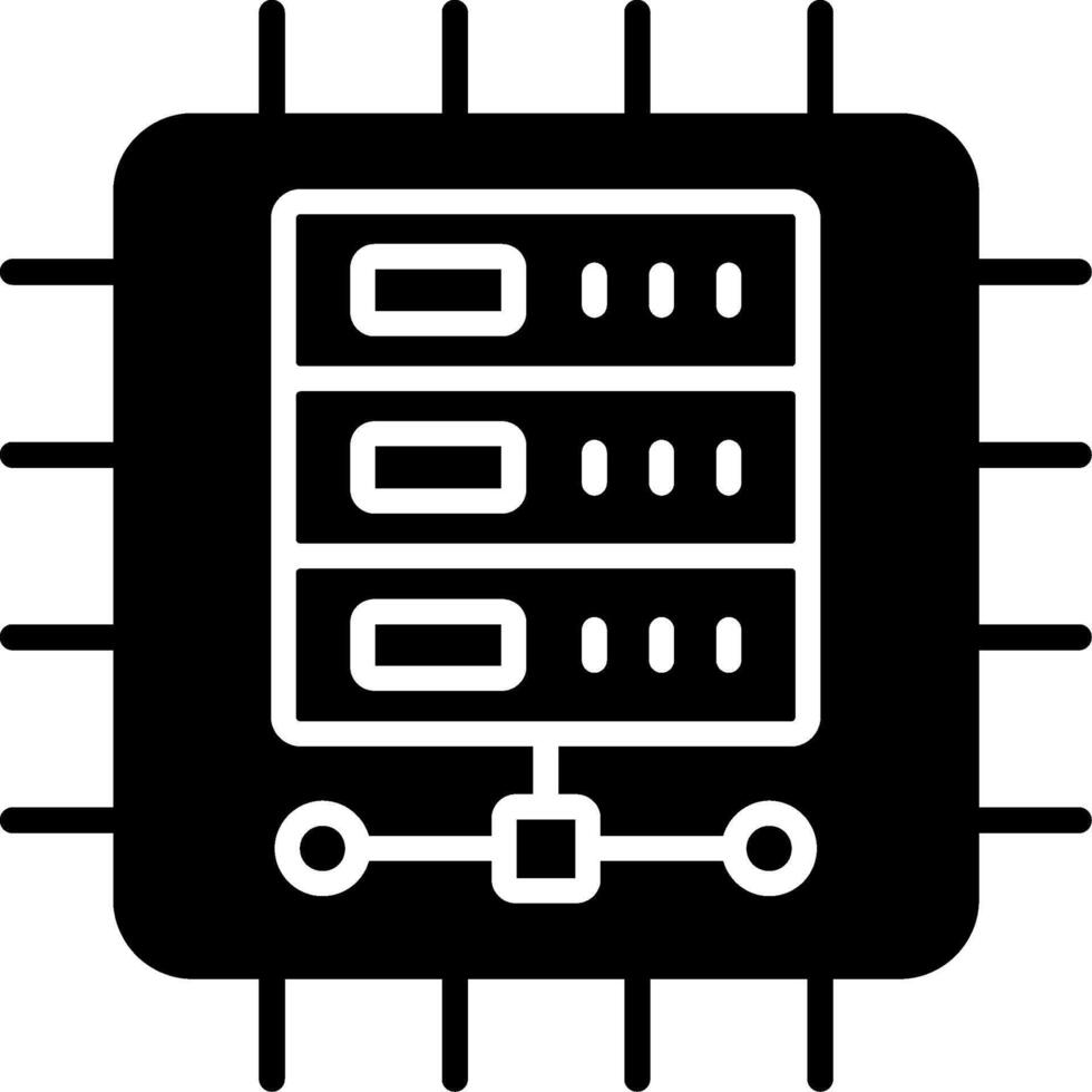 Zentralprozessor Glyphe Symbol Design vektor