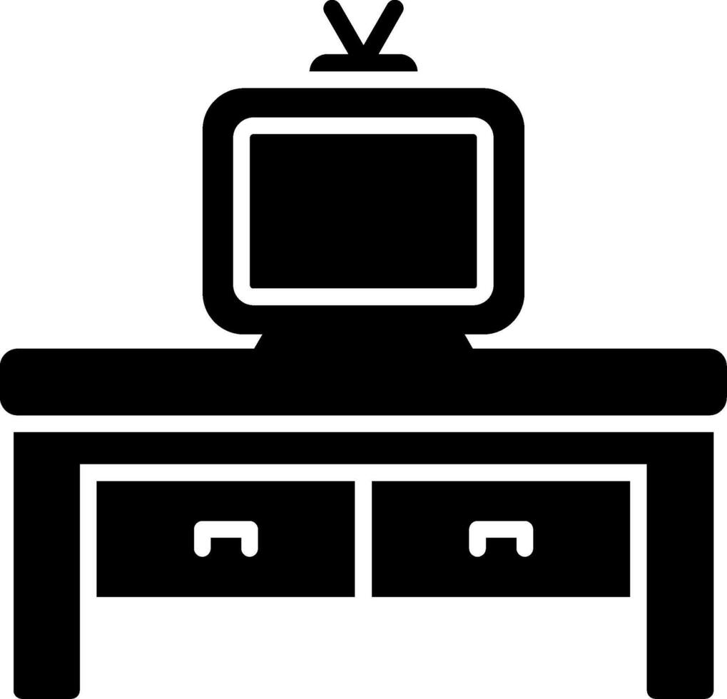 Fernseher Tabelle Glyphe Symbol Design vektor