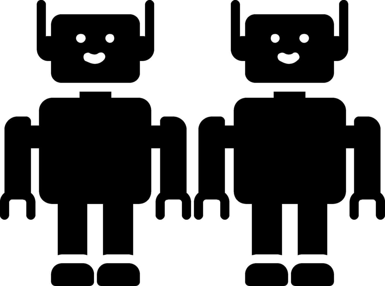 Roboter Glyphe Symbol Design vektor