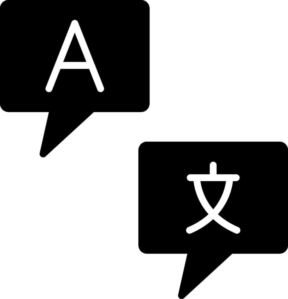 språk glyf ikon design vektor