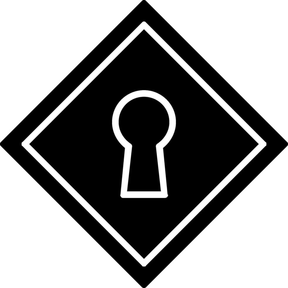 Schlüsselloch Glyphe Symbol Design vektor