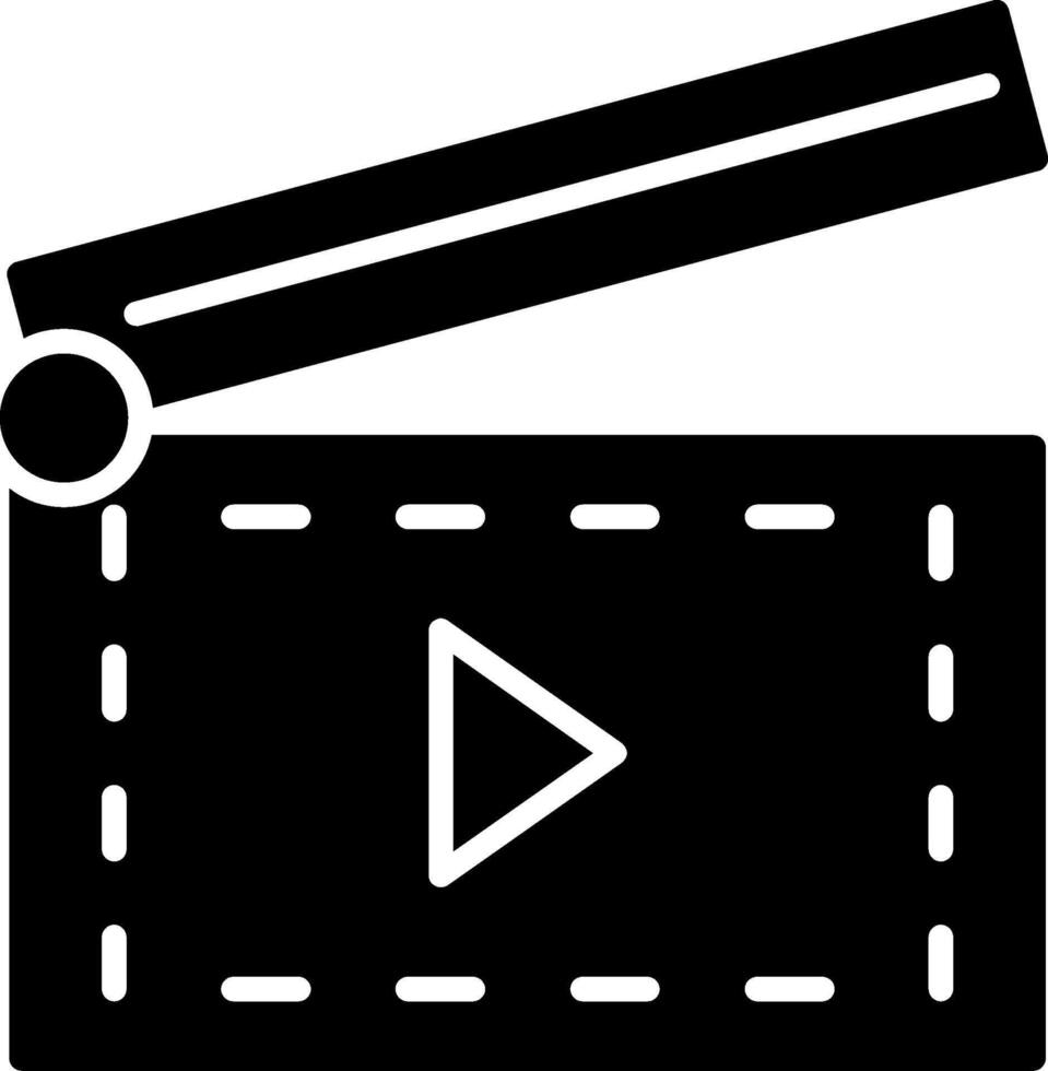 clapperboard glyf ikon design vektor