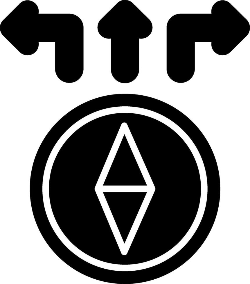 Richtung Glyphe Symbol Design vektor