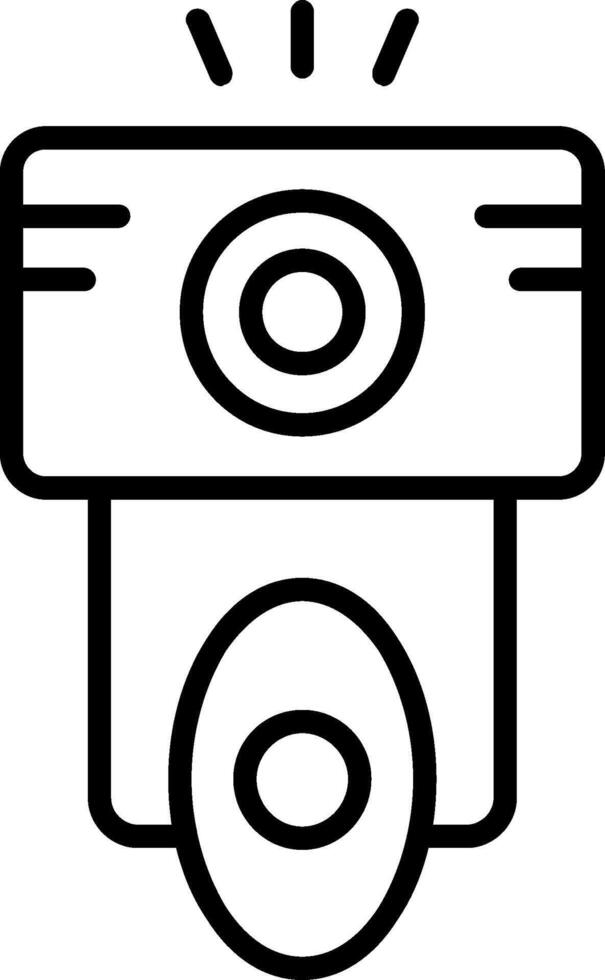 Kamera Blitz Linie Symbol Design vektor