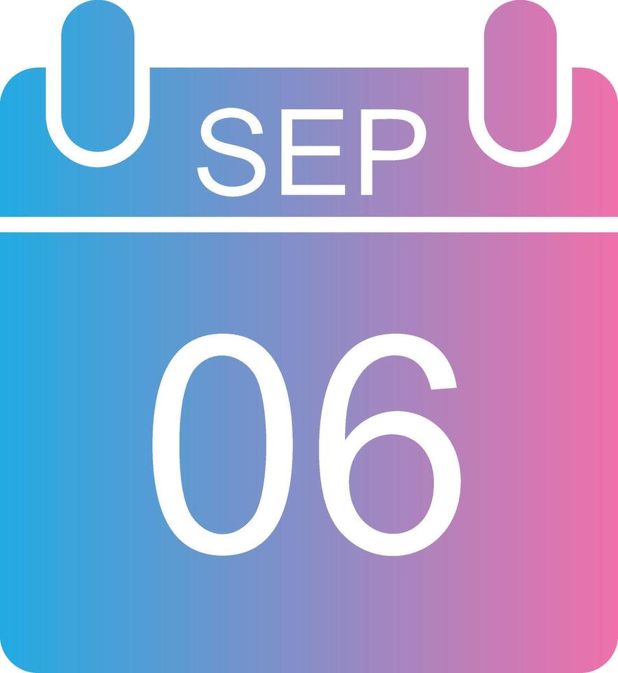 September Glyphe Gradient Symbol Design vektor