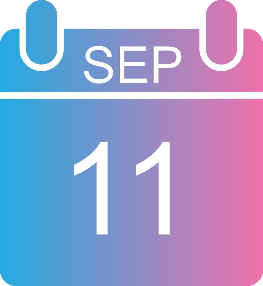 September Glyphe Gradient Symbol Design vektor