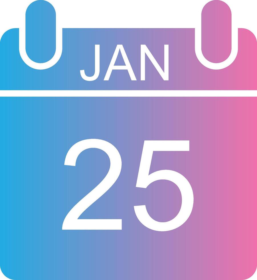 Januar Glyphe Gradient Symbol Design vektor