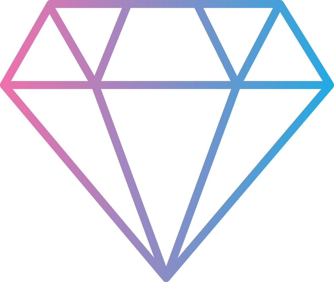 Diamant Linie Gradient Symbol Design vektor