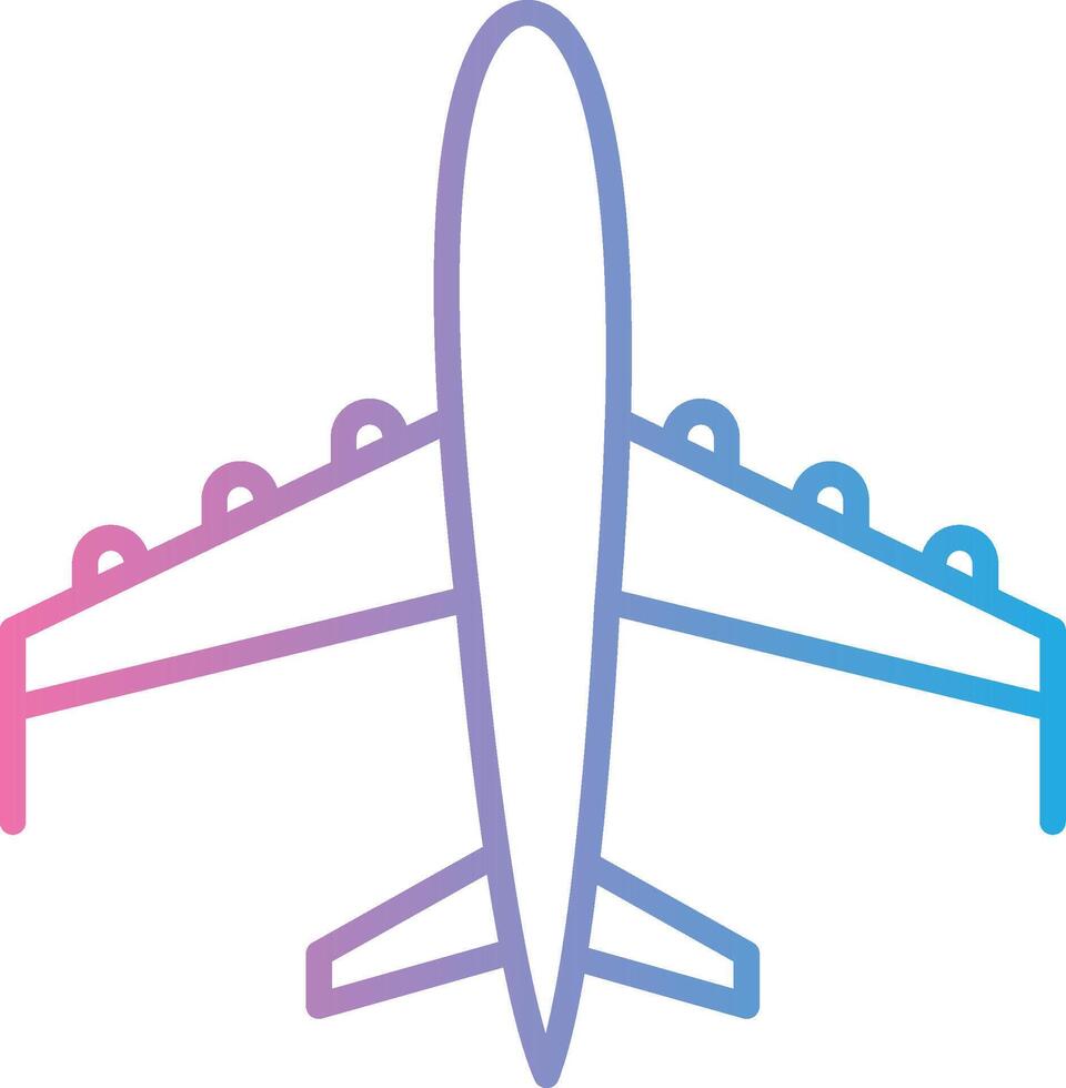 Flugzeug Linie Gradient Symbol Design vektor