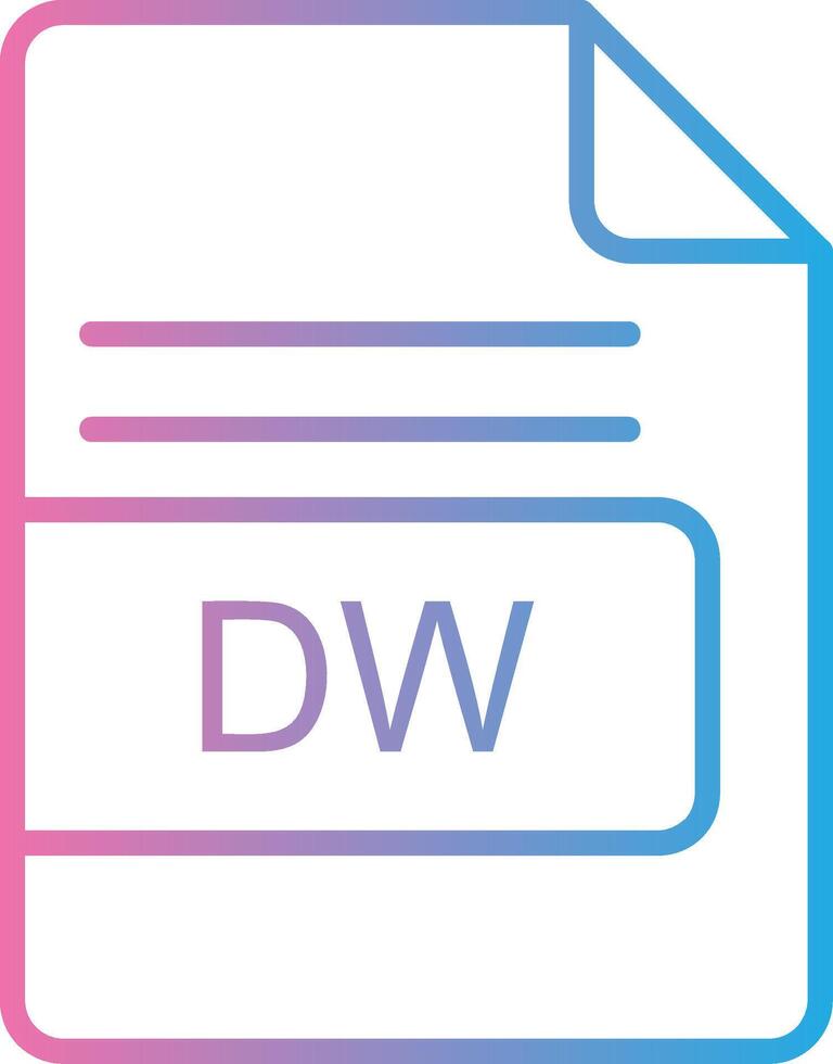 dw Datei Format Linie Gradient Symbol Design vektor