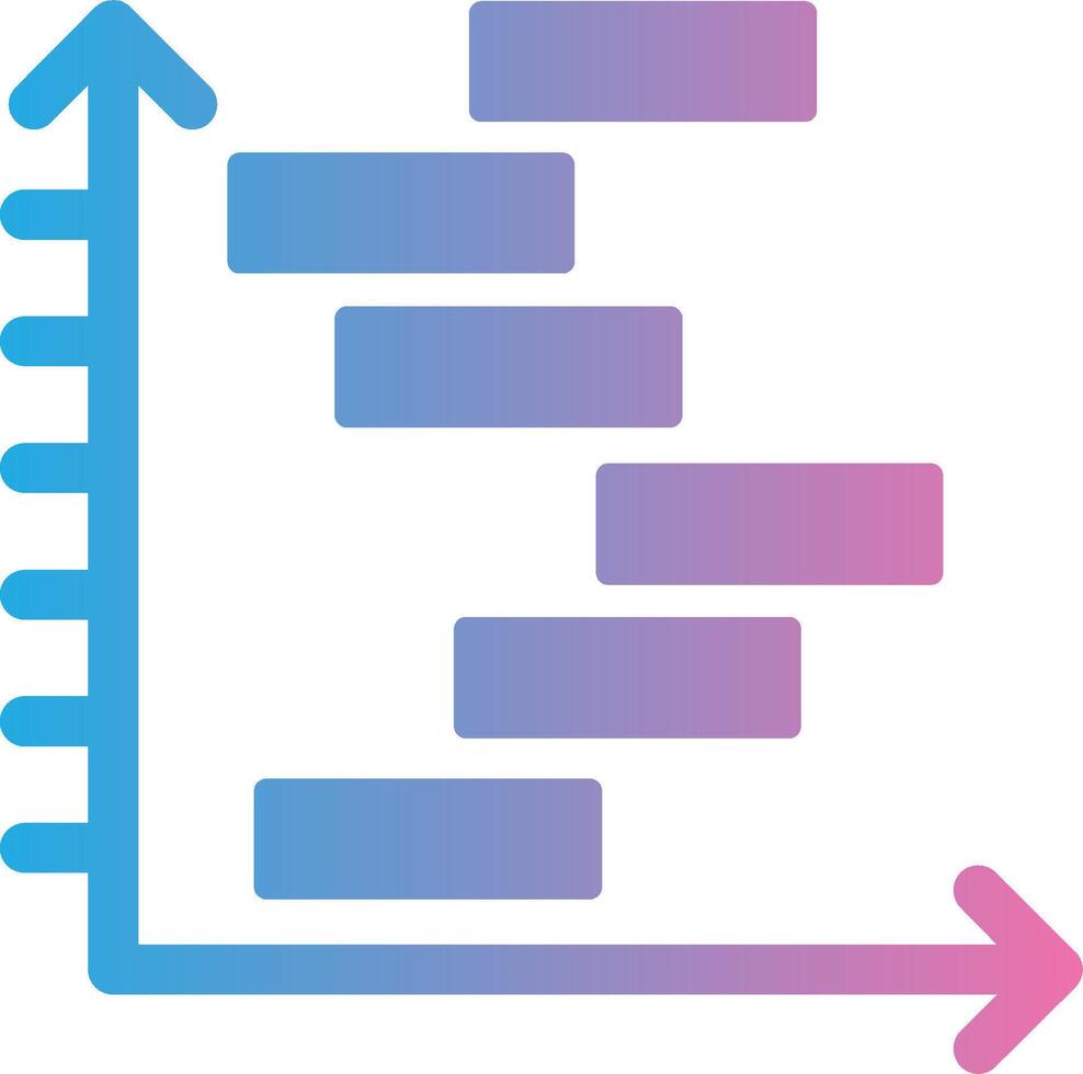 gnatt Diagram glyf lutning ikon design vektor