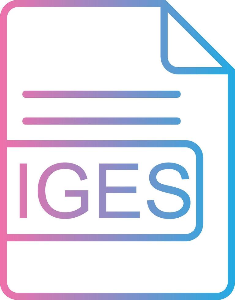 iges Datei Format Linie Gradient Symbol Design vektor