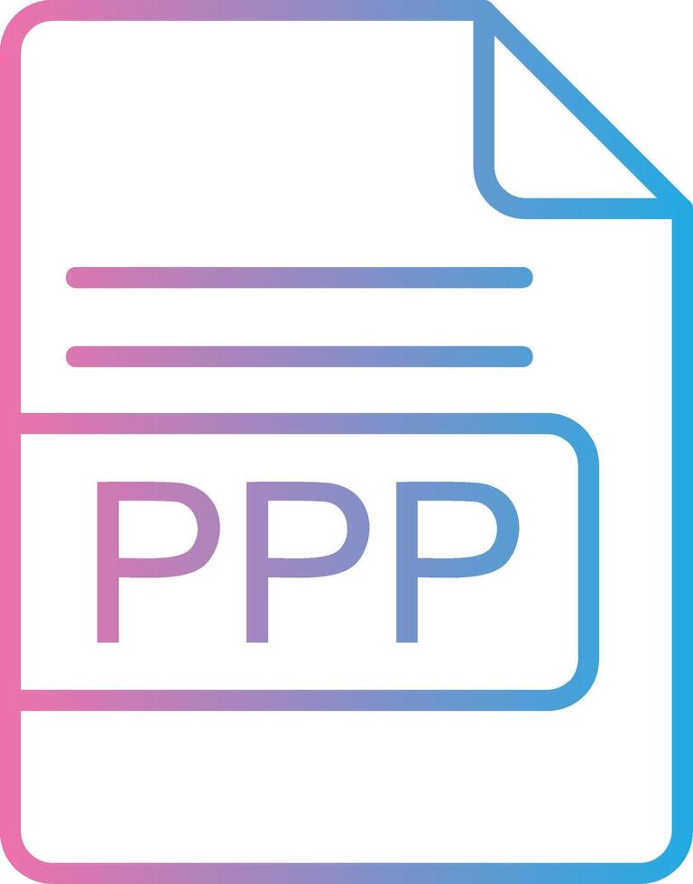 ppp Datei Format Linie Gradient Symbol Design vektor