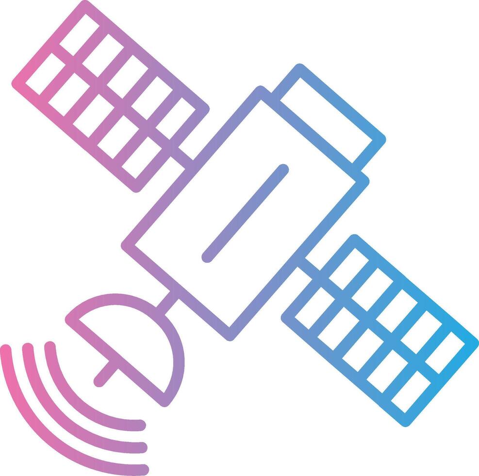 Satellit Linie Gradient Symbol Design vektor