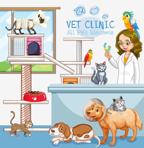 Nettes Haustier-Klinik-Willkommensschild vektor