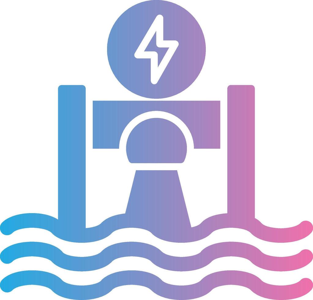 Wasserkraft Glyphe Gradient Symbol Design vektor