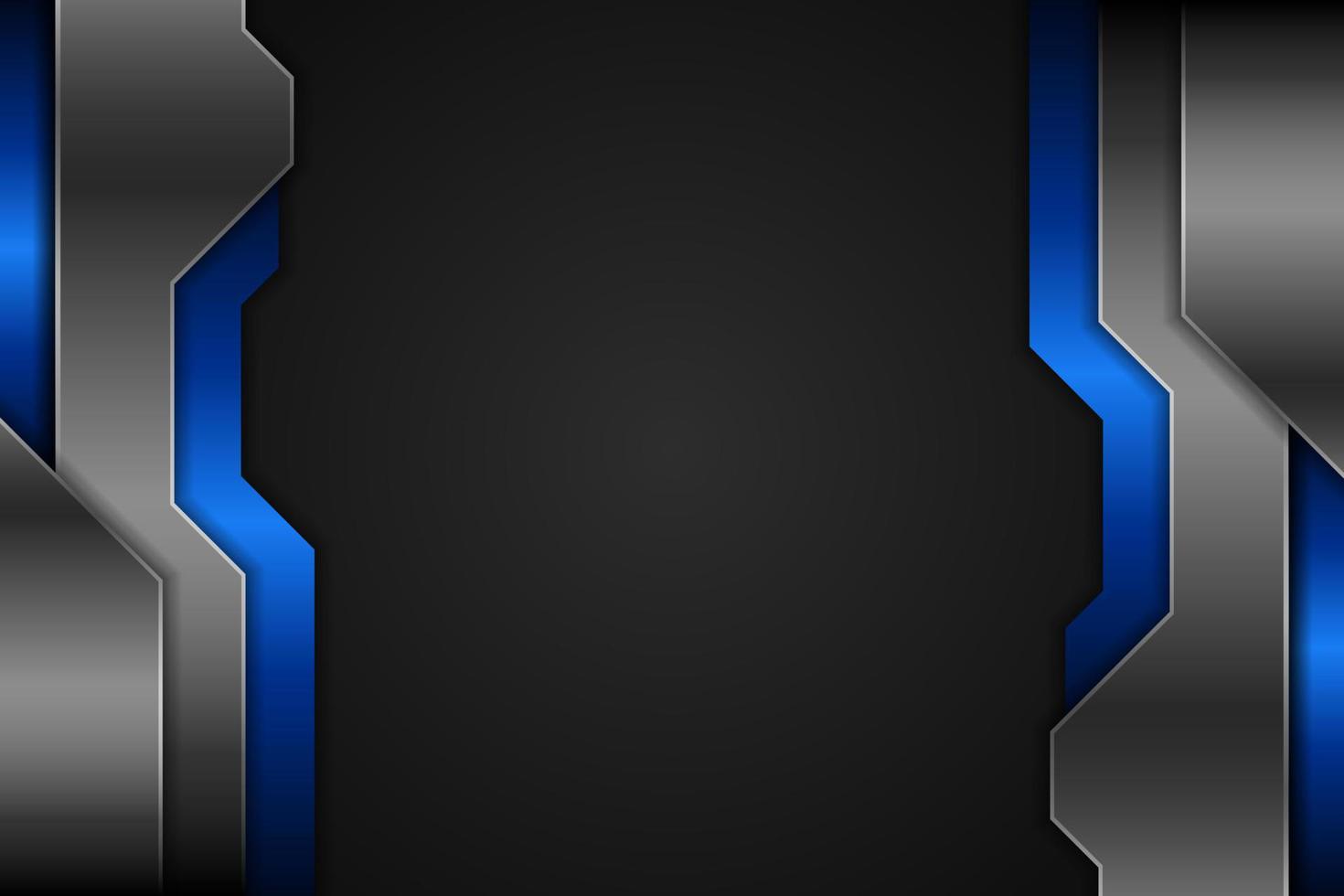 moderner Hintergrund realistische überlappende Layer-Technologie metallisch glänzend blau und grau vektor