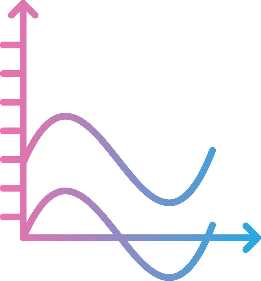 Welle Diagramm Linie Gradient Symbol Design vektor