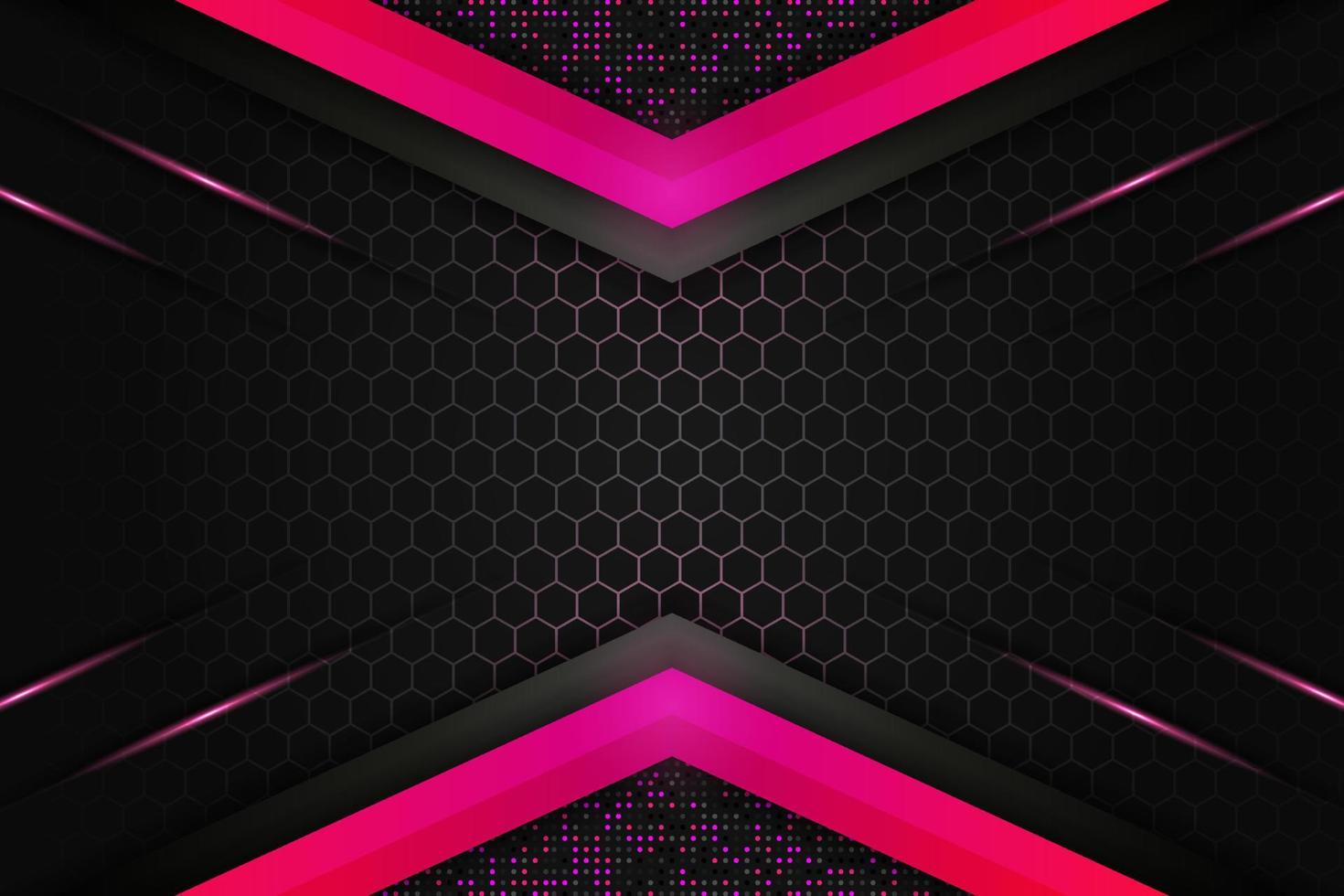 modern bakgrund premium överlappad 3d hexagon teknologi glödande gradient rosa metallic med glitter vektor