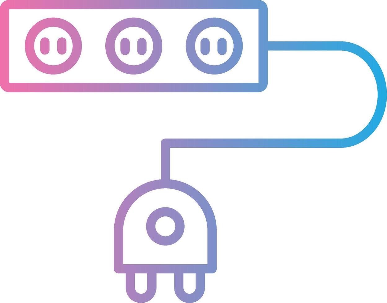 Erweiterung Kabel Linie Gradient Symbol Design vektor