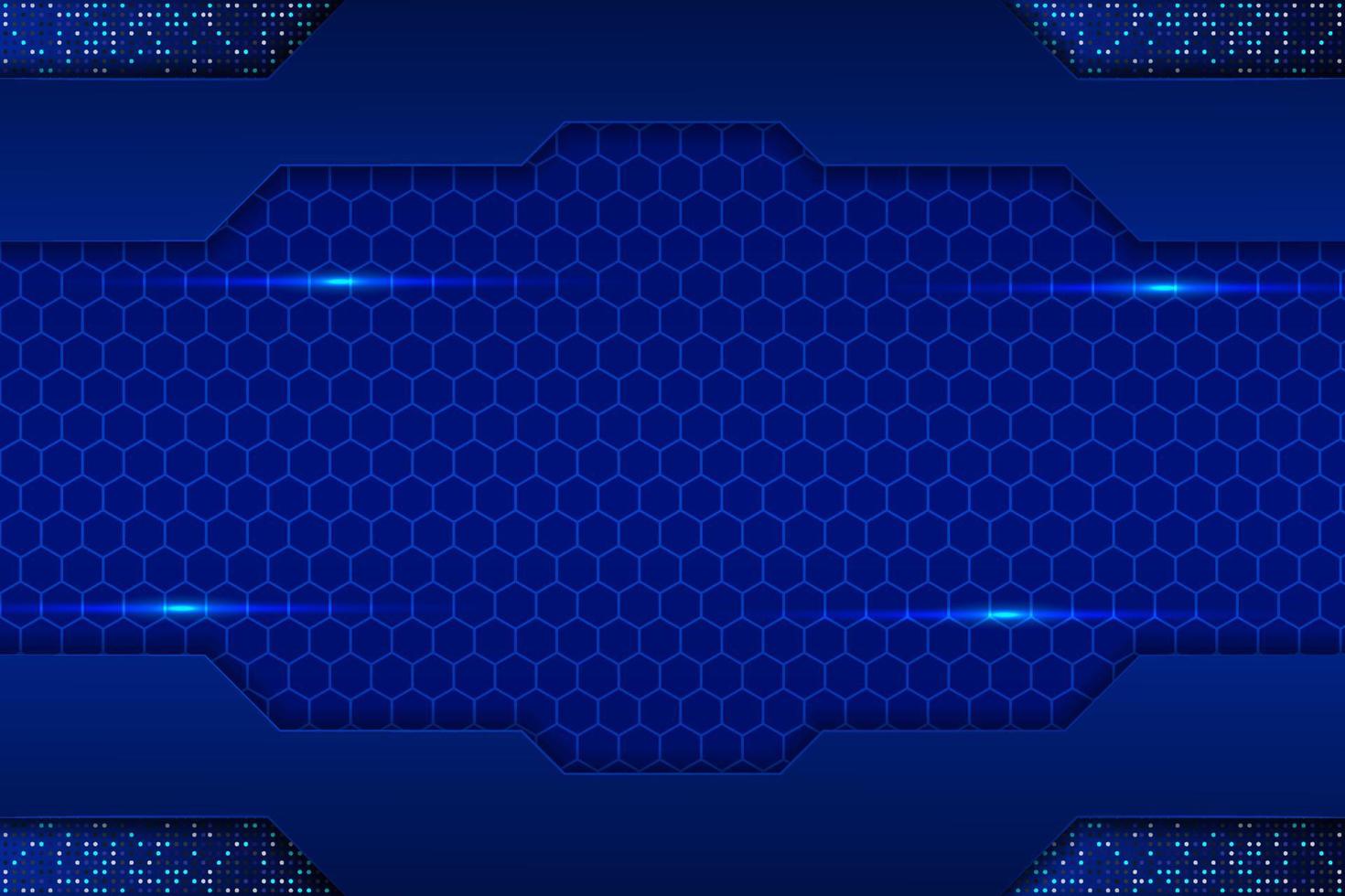 modern teknik bakgrund premium futuristisk 3d glänsande blå hexagon med elegant glitter vektor
