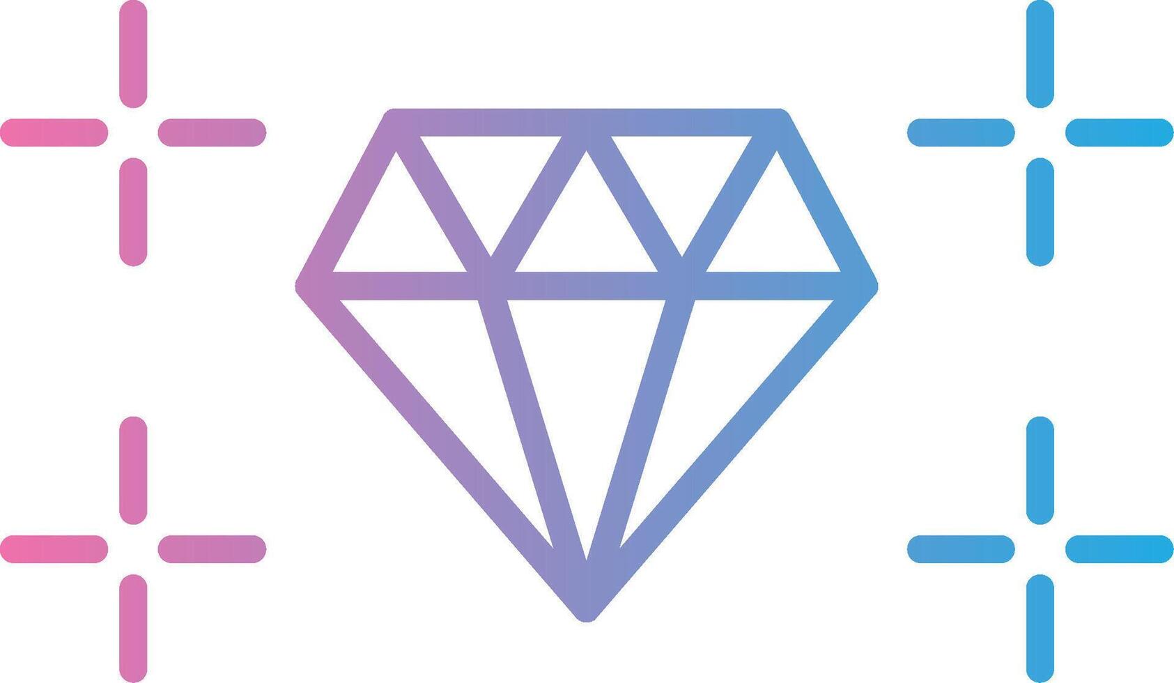 Diamant Linie Gradient Symbol Design vektor