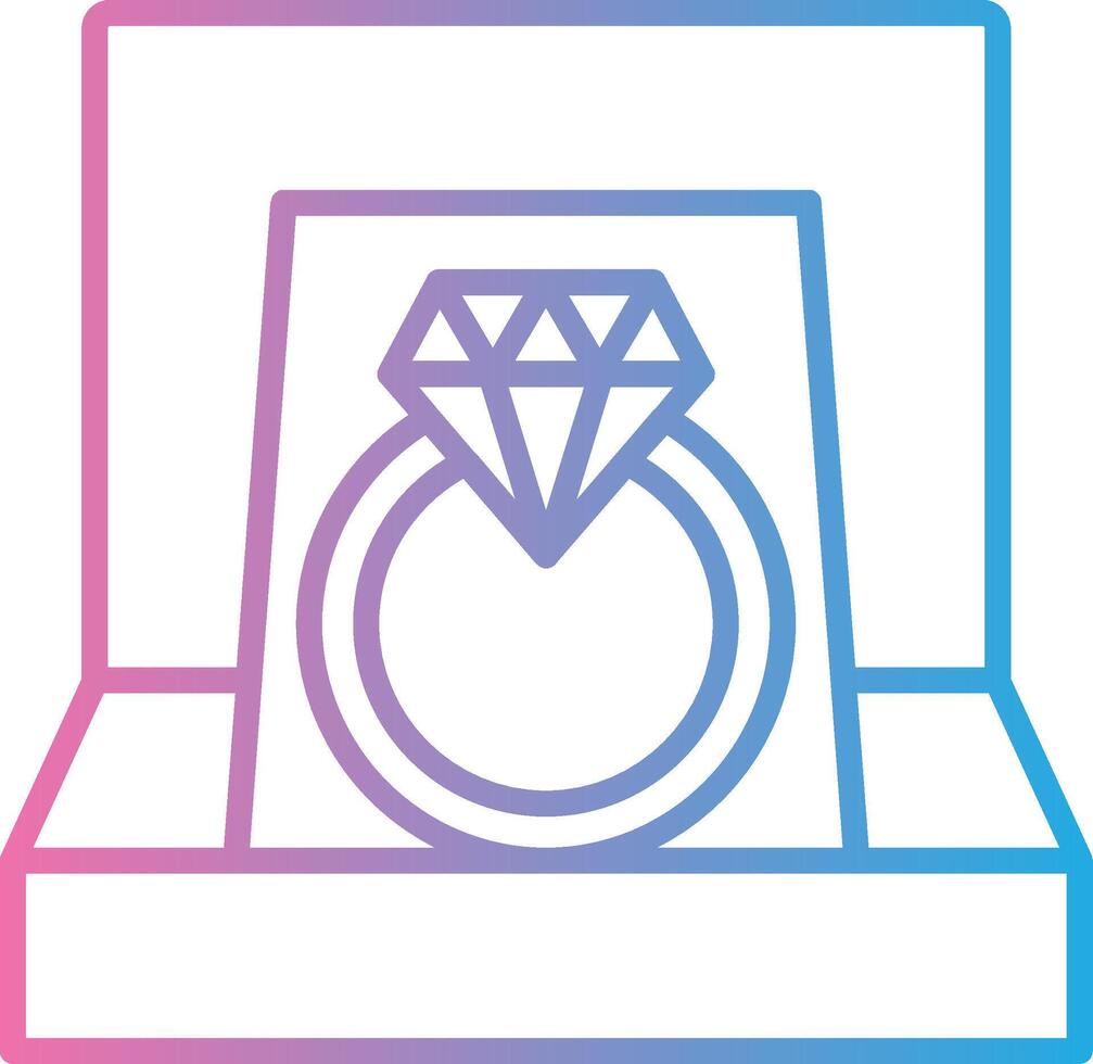 Diamant Ring Linie Gradient Symbol Design vektor