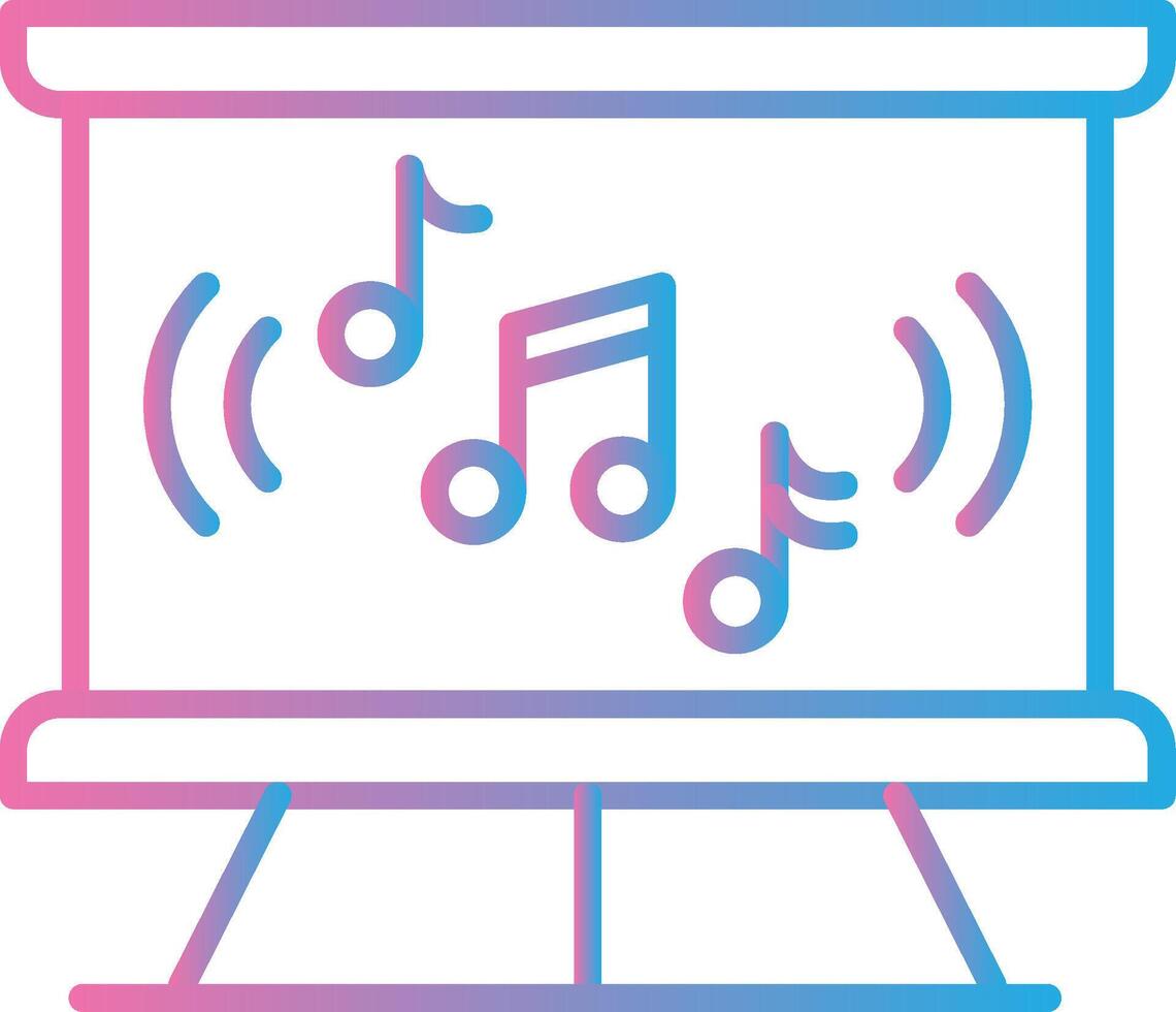 Musik- Klasse Linie Gradient Symbol Design vektor