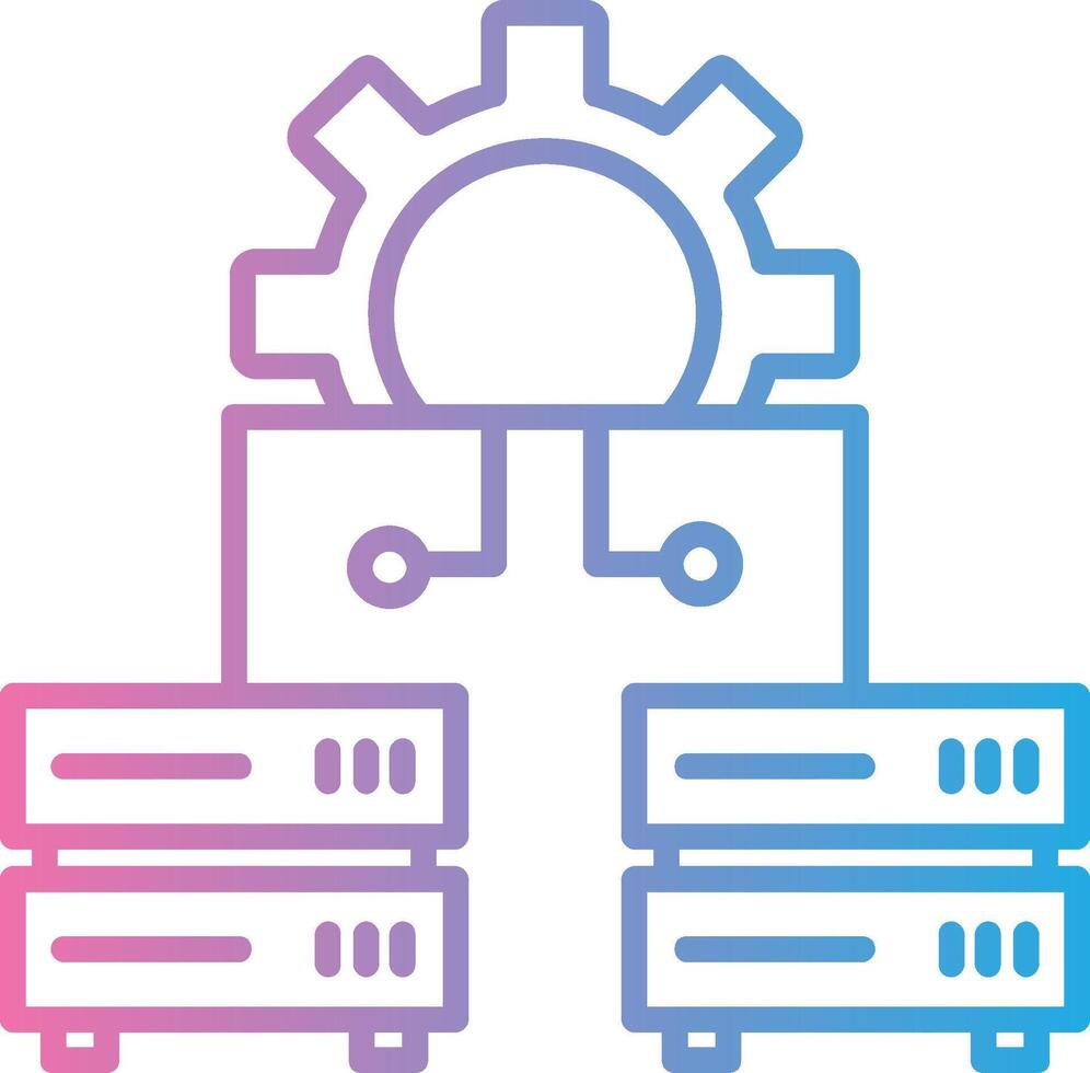 Daten Verwaltung Linie Gradient Symbol Design vektor