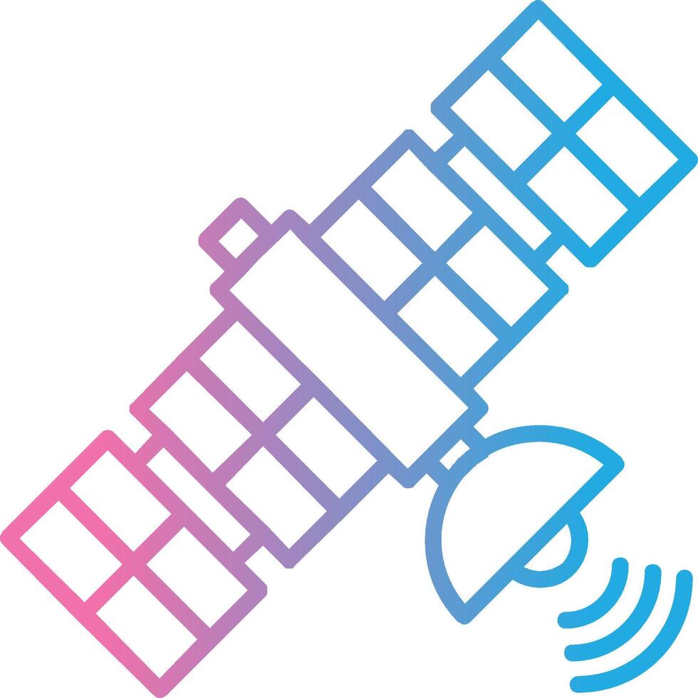 Satellit Linie Gradient Symbol Design vektor