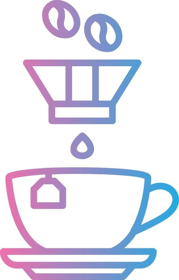 Kaffee Filter Linie Gradient Symbol Design vektor