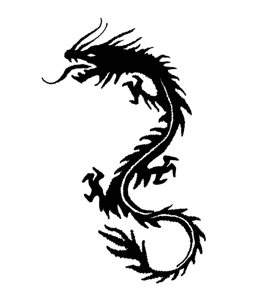 Chinesisch s Drachen von das Tinte malen. Chinesisch Neu Jahr Illustration zum das Jahr von Drachen. skizzieren vektor