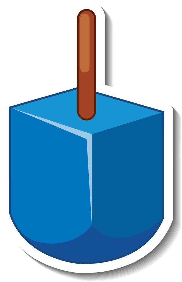 blauer Eisstock-Cartoon-Aufkleber vektor
