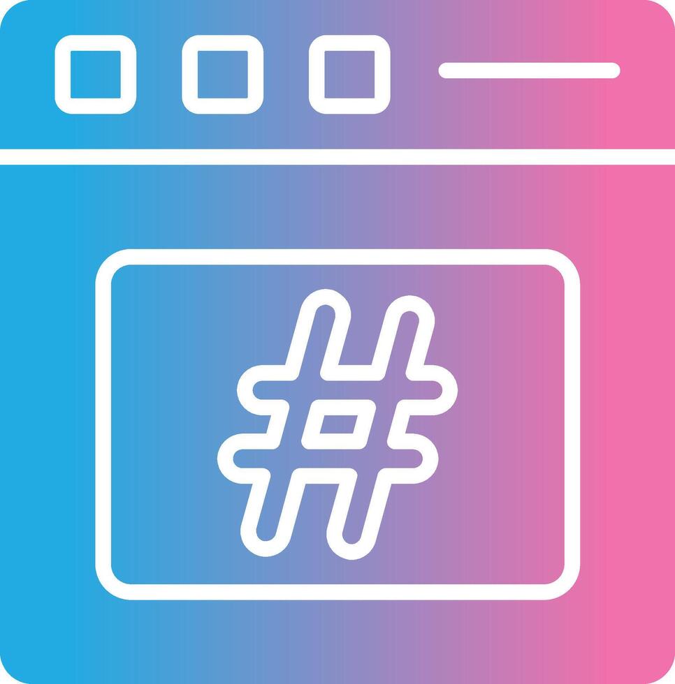 Hashtag Glyphe Gradient Symbol Design vektor