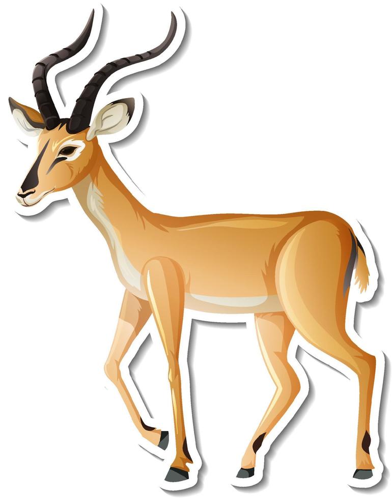 eine Aufklebervorlage von Antilopen-Cartoon-Figur vektor