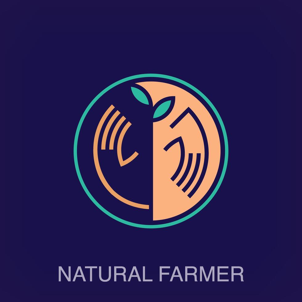 kreativ naturlig jordbrukare och blad tecken logotyp. unikt designad Färg övergångar. växande och jordbruk logotyp mall vektor