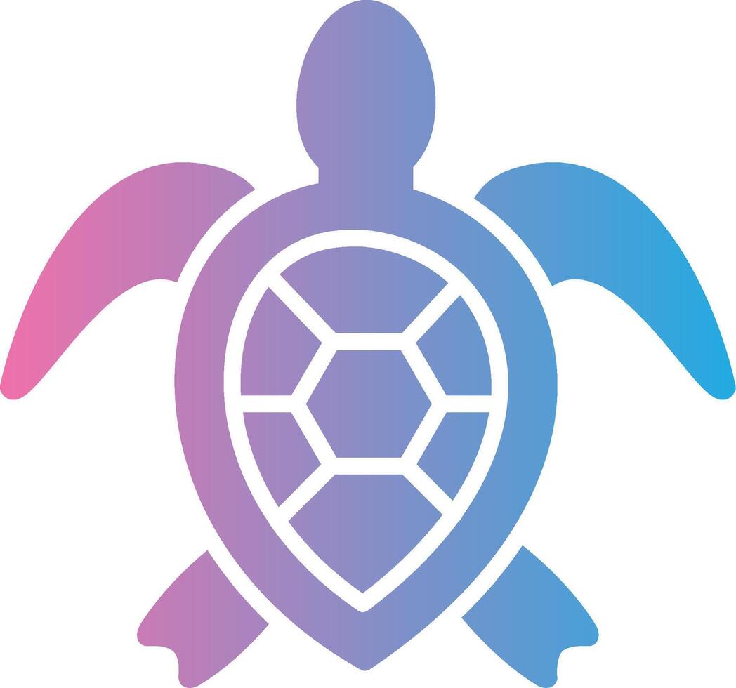 Meer Schildkröte Glyphe Gradient Symbol Design vektor