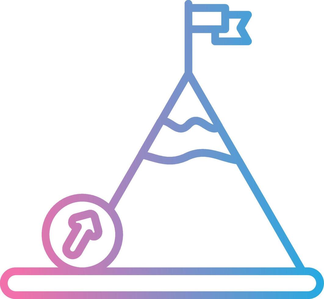 Felsbrocken Linie Gradient Symbol Design vektor