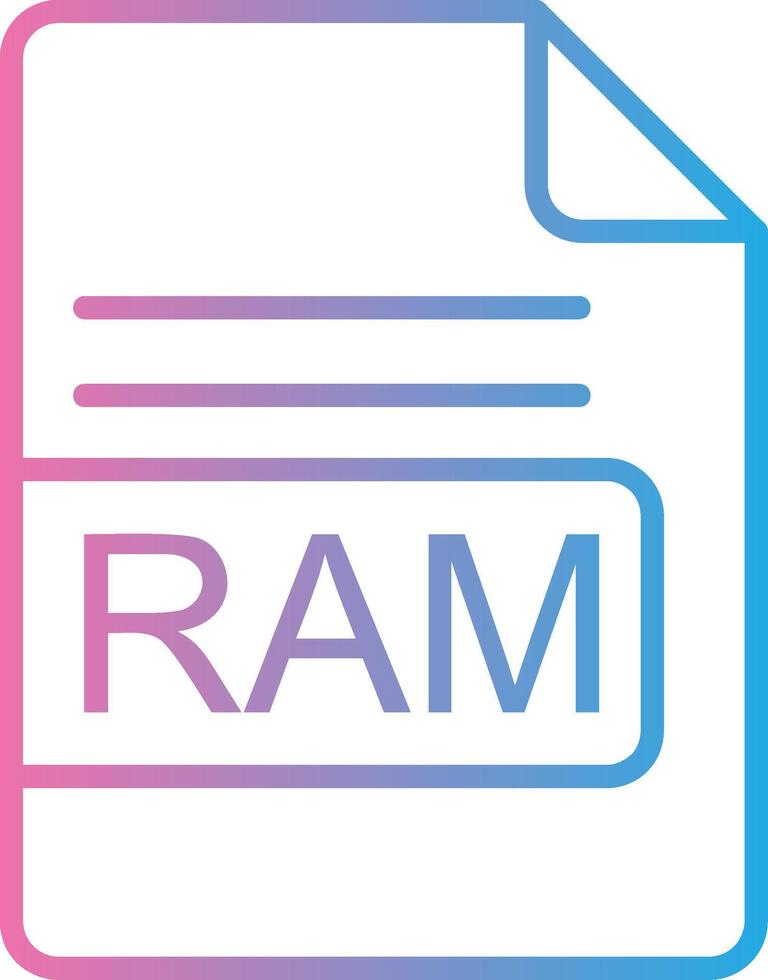 RAM Datei Format Linie Gradient Symbol Design vektor