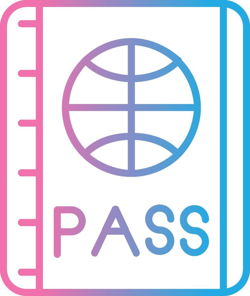 Reisepass Linie Gradient Symbol Design vektor