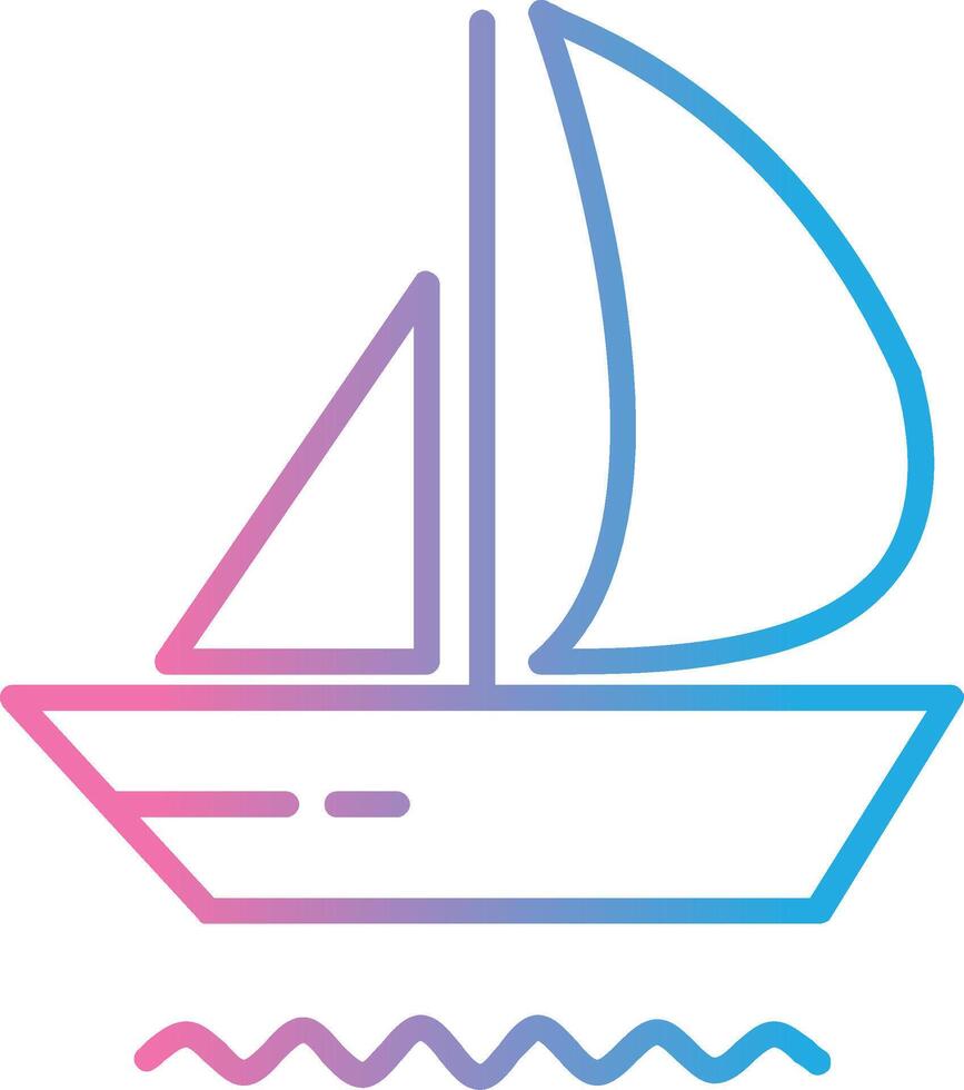 Yacht linje lutning ikon design vektor