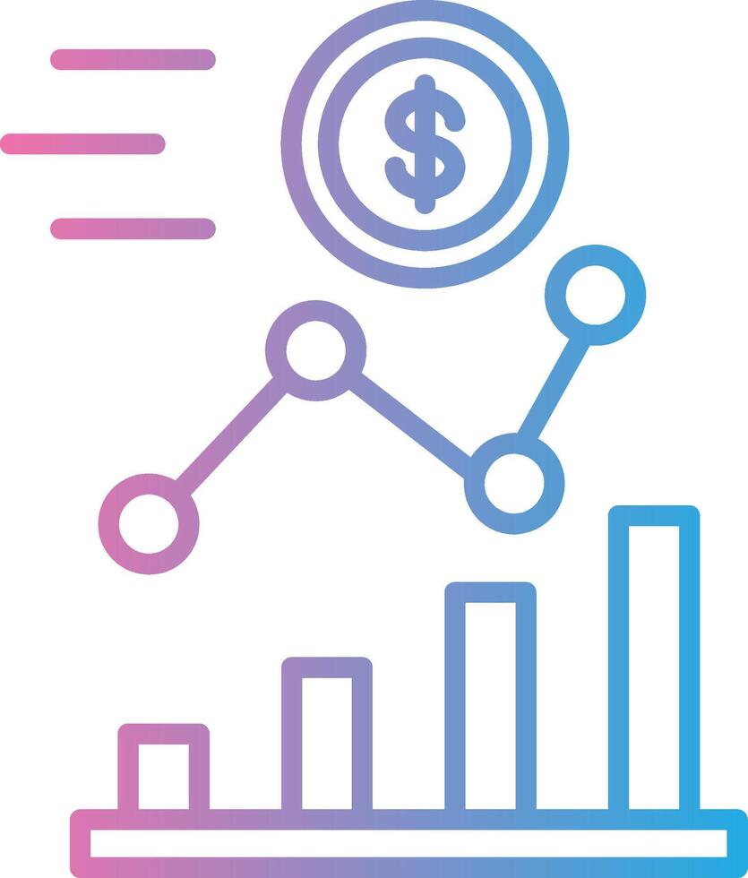 investering linje lutning ikon design vektor