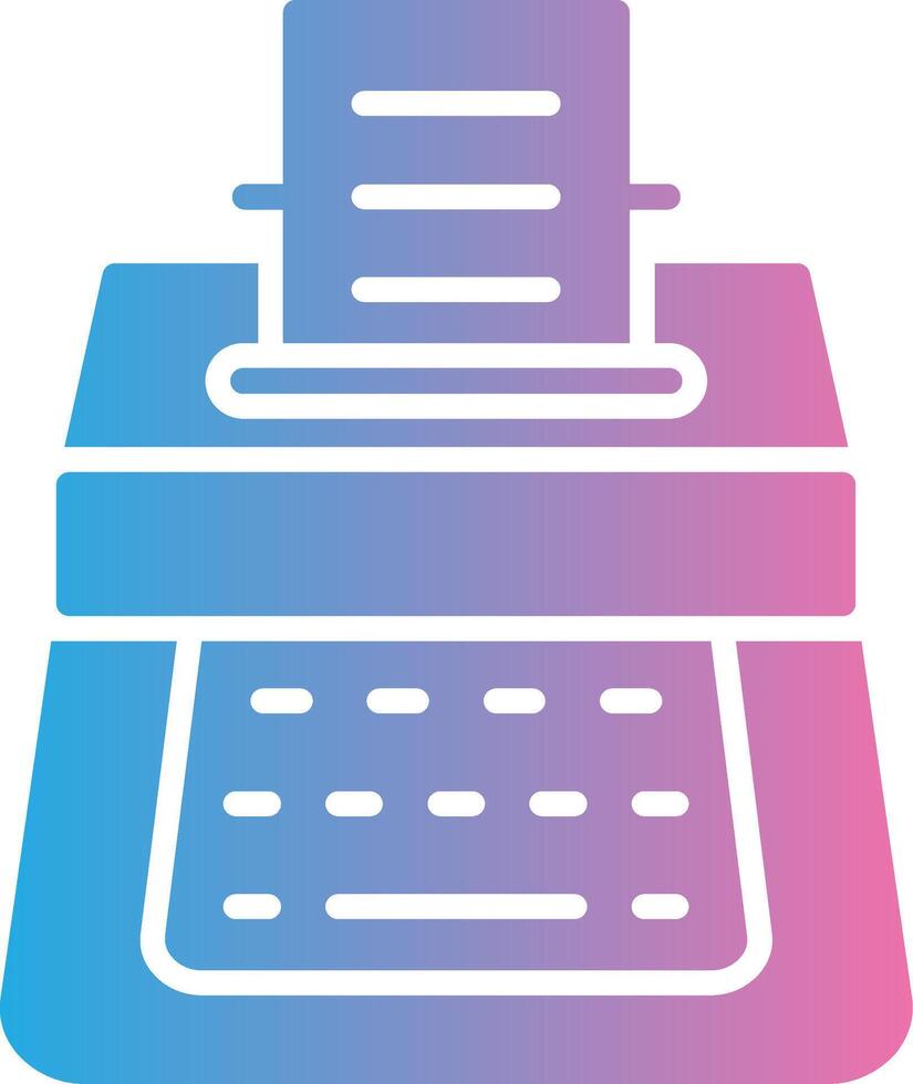 Schreibmaschine Glyphe Gradient Symbol Design vektor