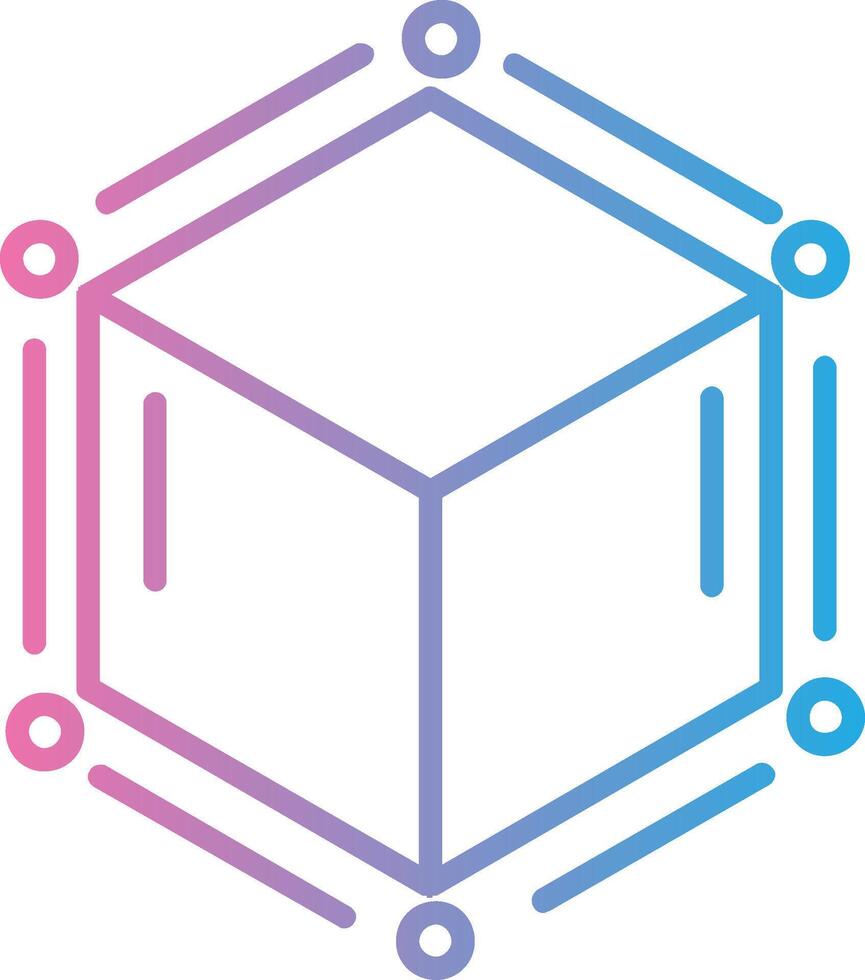 Blockchain Linie Gradient Symbol Design vektor