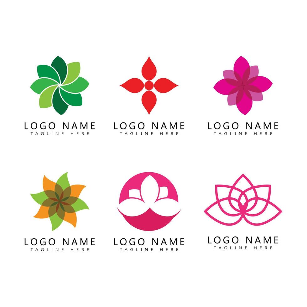 Schönheit Vektor Lotus Blumen Design Logo Vorlage Symbol