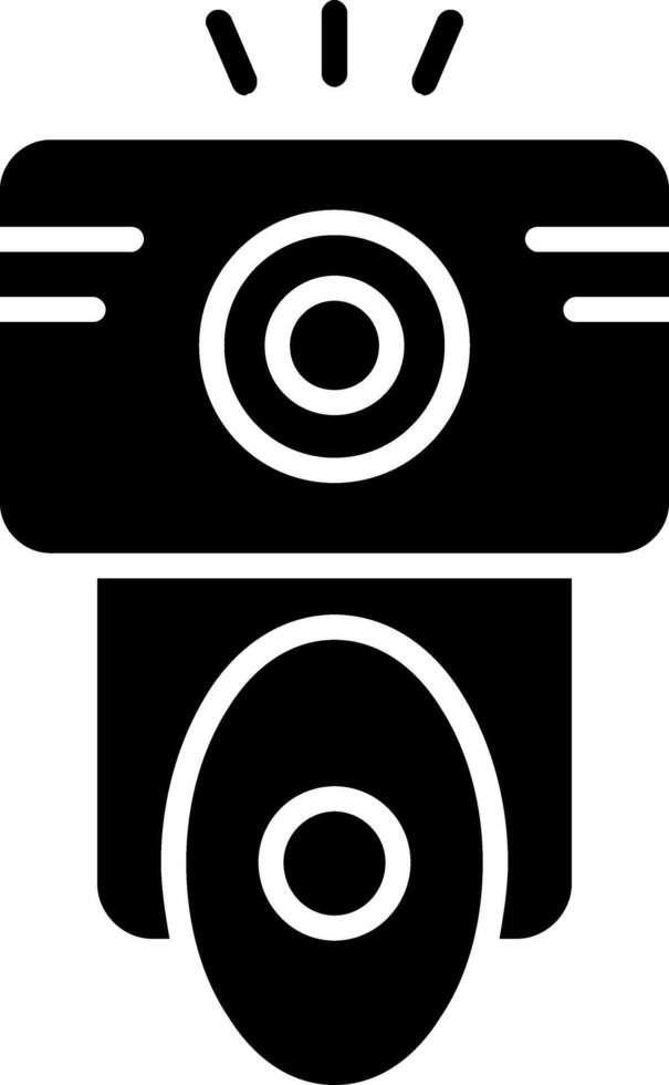 Kamera Blitz Glyphe Symbol Design vektor