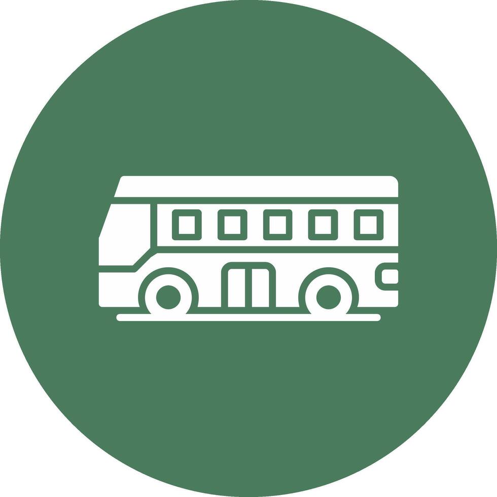 turist buss glyf mång cirkel ikon vektor