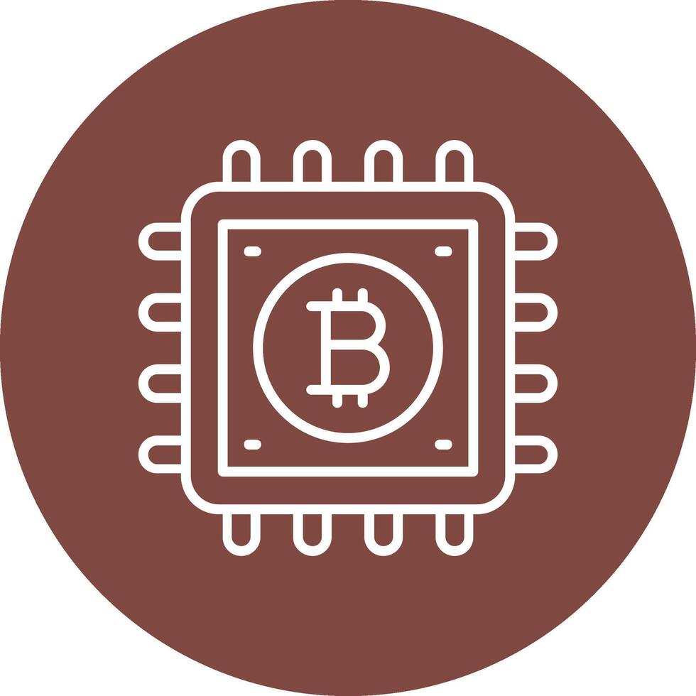 bitcoin bearbeta linje mång cirkel ikon vektor